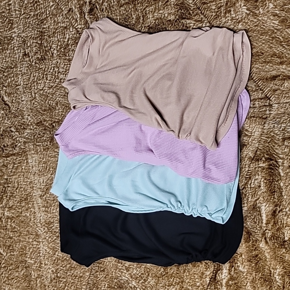 4 high neck tank with ruched sides